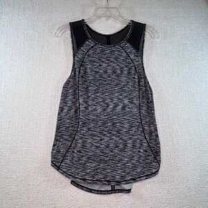 Lululemon‎ Athletica Heathered Grey Mesh Back Cutout Tank Top Womens Size M
